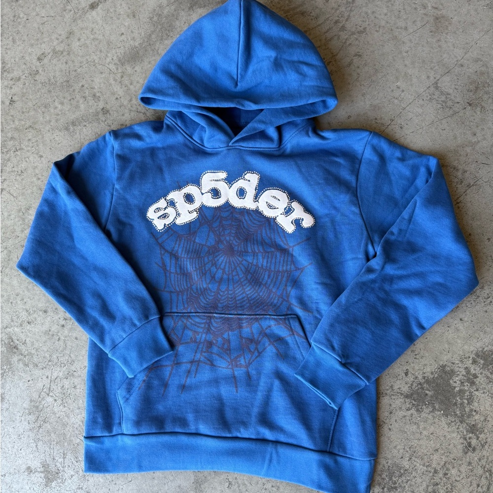 Blue sp5der Hoodie brand new and amazing quality